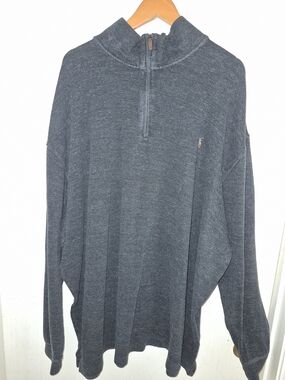 Polo by Ralph Lauren Olive Quarter-Zip Sweater Charcoal Gray 3XL T Pre-owned